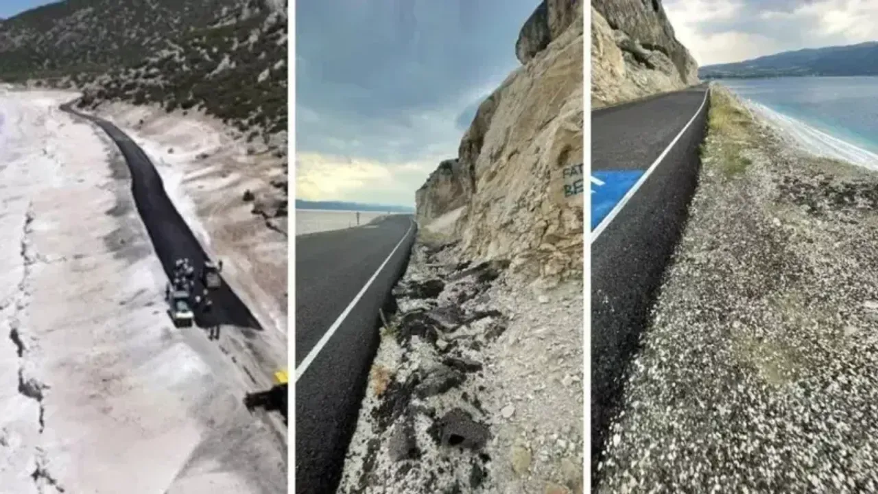 Salda Gölü'nün Etrafına Asfalt Döküldü!
