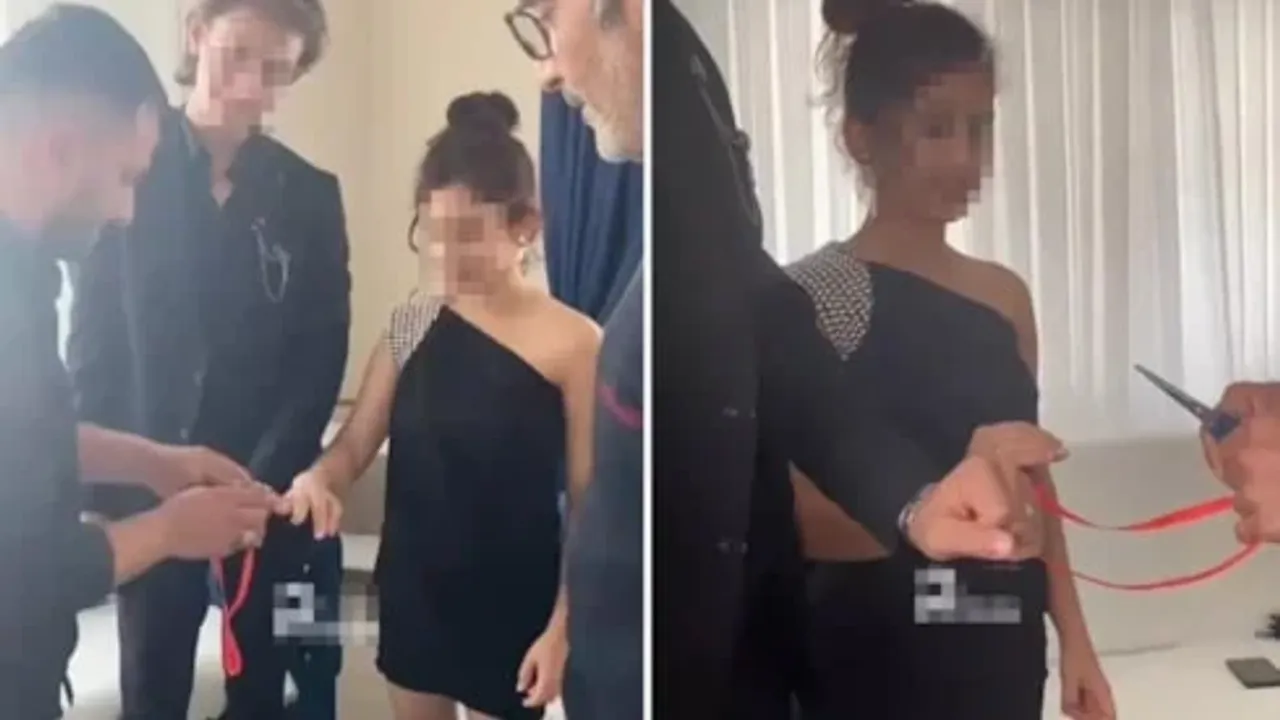 Skandal görüntüler! Çocuklara nişan töreni yaptılar