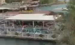 Bir Restoran Fırat Nehrine Sürüklendi