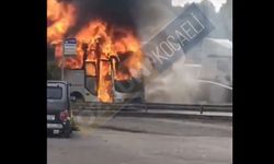 İzmit'te otobüs yangını!