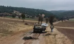 Yanan Aracın Yanında Başsız Bir Ceset Bulundu