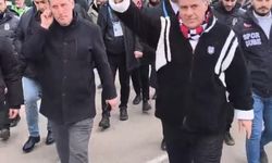 Beşiktaş Başkanı Adalı deplasman tribününde