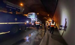 TEM’de tünelde zincirleme kaza: Tır sürücüsü yaralandı