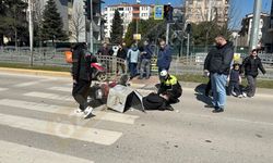 Real AVM Önünde Kurye Motoruyla Devrildi