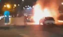 Elektrikli otomobil alev topuna döndü