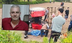 Tarlada Çalışırken Traktör Üzerine Devrildi!