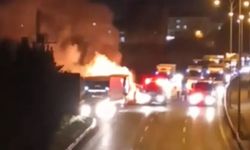 TEM’de korkutan yangın: TIR küle döndü