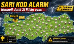 Kocaeli de aralarında: Meteorolojiden 21 il için sarı kodlu uyarı