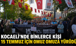 Kocaeli'nde binlerce kişi 15 Temmuz için omuz omuza yürüdü