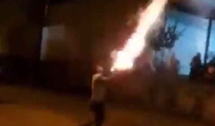 Suratında havai fişek patladı!