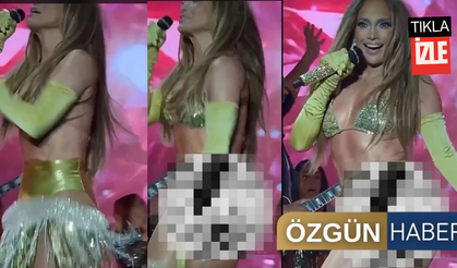 Jennifer Lopez'in Sahnede Eteği Düştü