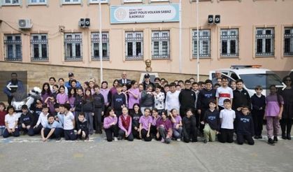 Şehit Polis Sabaz’ın okulunda anlamlı buluşma
