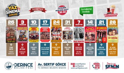 Derince’de Yaz Sinema Günleri Başlıyor