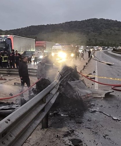 Kaza Sonrası Yanan Araçta Feci Şekilde Can Verdi