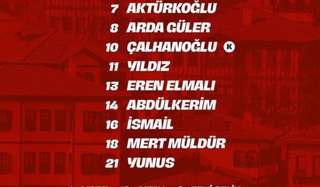 MİLLİ MAÇTA KADROLAR BELLİ OLDU