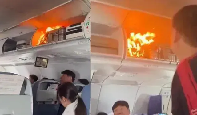 Uçakta Yangın Paniği