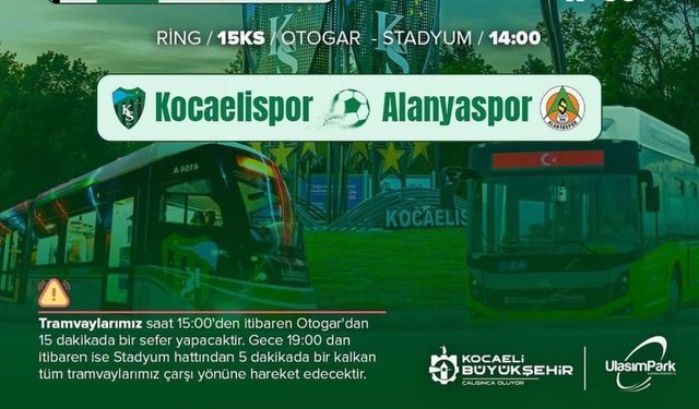 Kocaelispor maçına ulaşım seferberliği