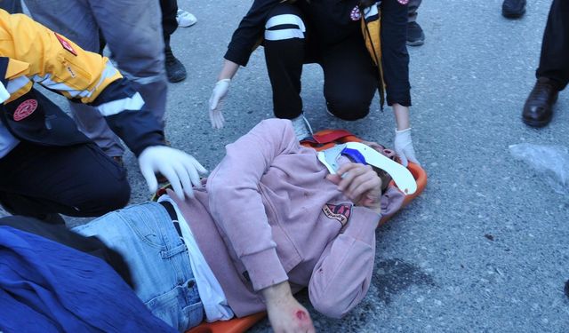 Motosikletli ölümden döndü!