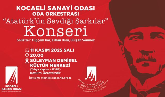KSO ‘Atatürk’ün Sevdiği Şarkılar Konseri’ düzenliyor