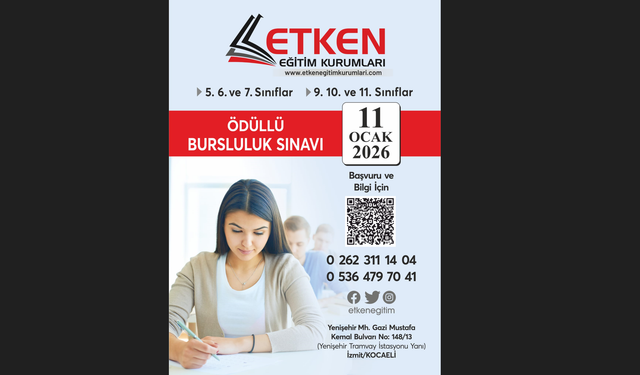 Etken Eğitim Kurumları’ndan Ödüllü Bursluluk Sınavı