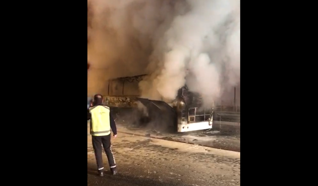 Kuzey Marmara Otoyolu’nda Otobüs Alev Alev Yandı