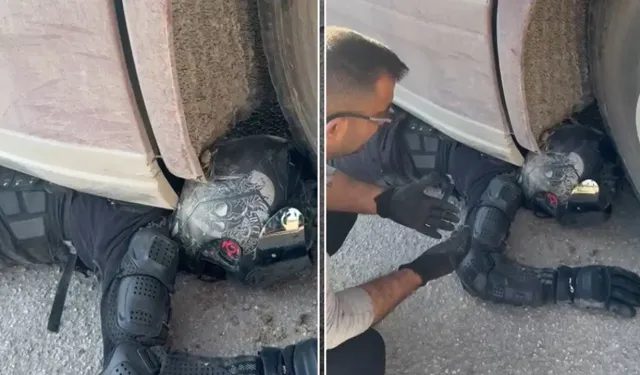 Motosikletiyle TIR'ın altında kaldı