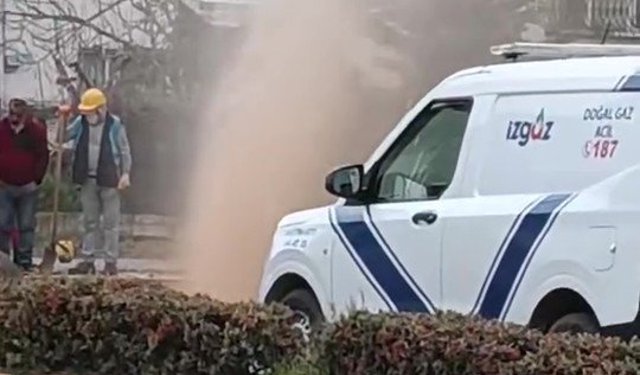 Derince'de Doğalgaz Borusu Delindi