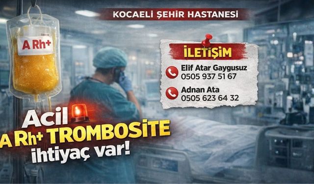 ACİL A Rh+ Trombosite İhtiyaç Var!