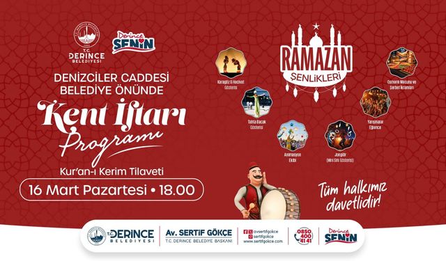 Derinceliler Kadir Gecesi'nde  Kent İftarı’nda Buluşacak