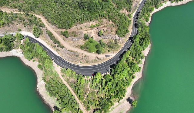 Yuvacık Barajı yoluna 23 bin ton asfalt serildi