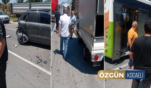 Kartepe'de Halk Otobüsü Zincirleme Kazaya Karıştı! Yaralılar Var