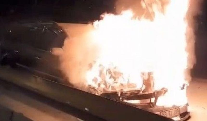 Seyir halinde giderken canından oluyordu! Alev alev yandı