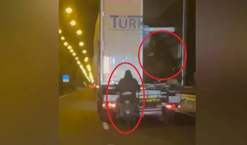 Seyir halindeki TIR’dan film gibi koyun hırsızlığı