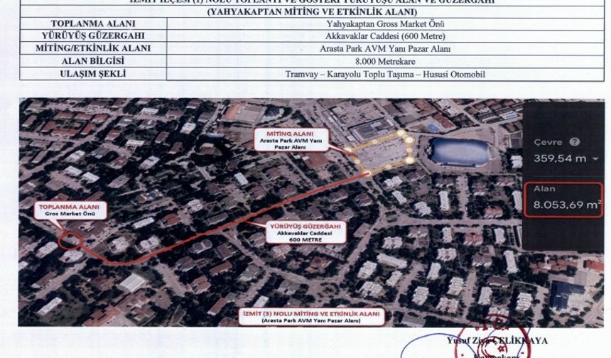 3 Ayrı Nokta Belirlendi: İzmit’te Miting Alanları Netleşti