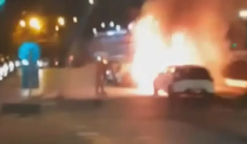 Elektrikli otomobil alev topuna döndü