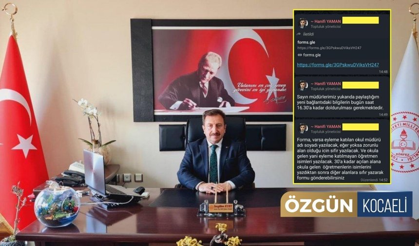 O İlçe Eğitim Müdürü Eyleme Katılanların Çetelesini Tutuyor