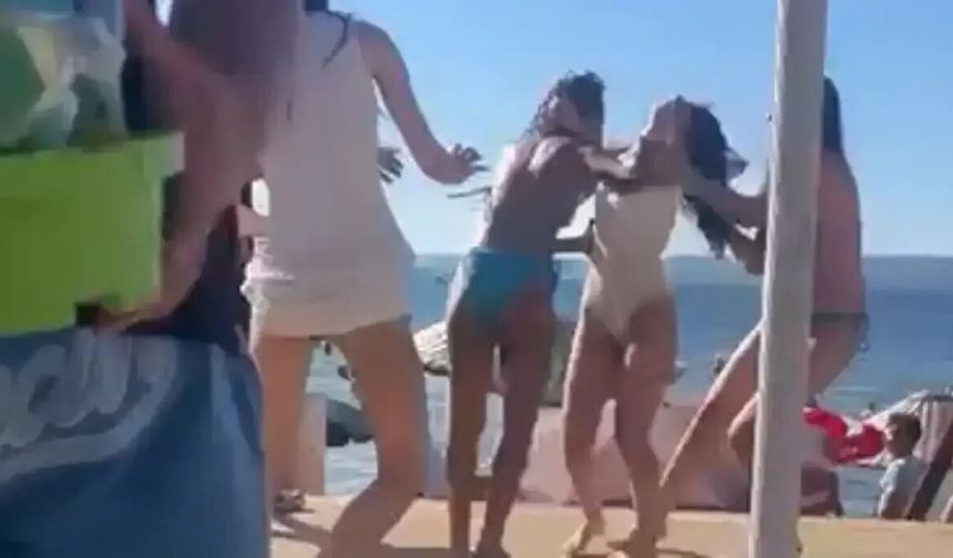Karamürsel’de sahilde kadınlar tekme tokat birbirine girdi