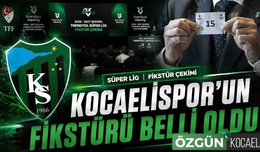 Kocaelispor’un fikstürü belli oldu