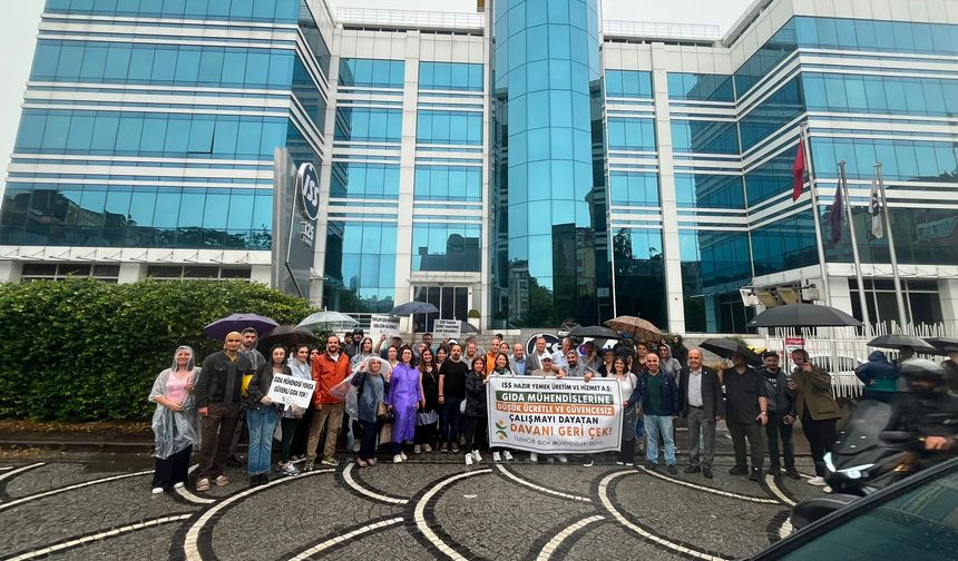 Gıda mühendislerinden ISS önünde siyah çelenkli eylem
