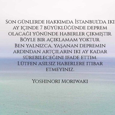 Japon deprem uzmanı Yoshinori Moriwaki: ''Yanlış anlaşıldım''