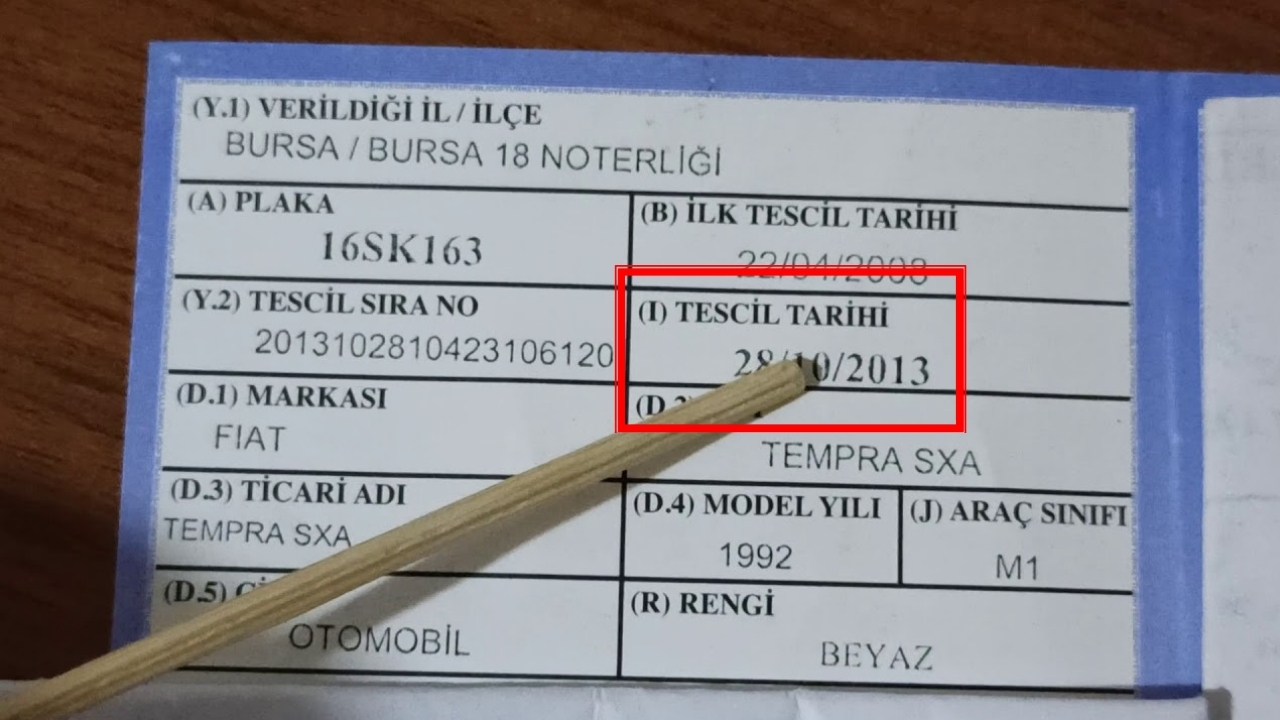 Sahiplik Belge Tarihi Nerede Yazar