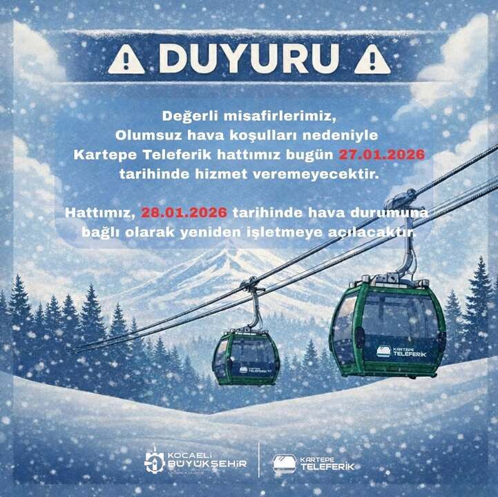 Kartepe Teleferik Durdu
