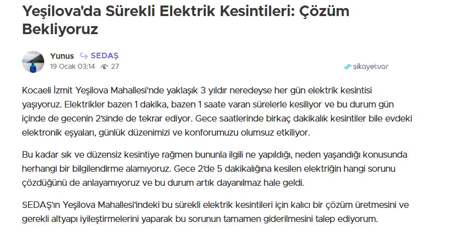 Kocaeli Yeşilova Elektirkk Esintisi