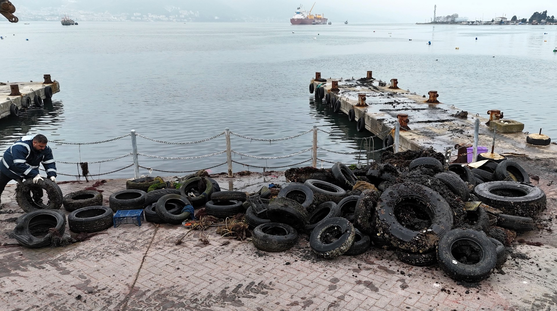 Körfez'de Deniz Dibi Araç Lastiğinden Temizlendi (6) (Büyük)