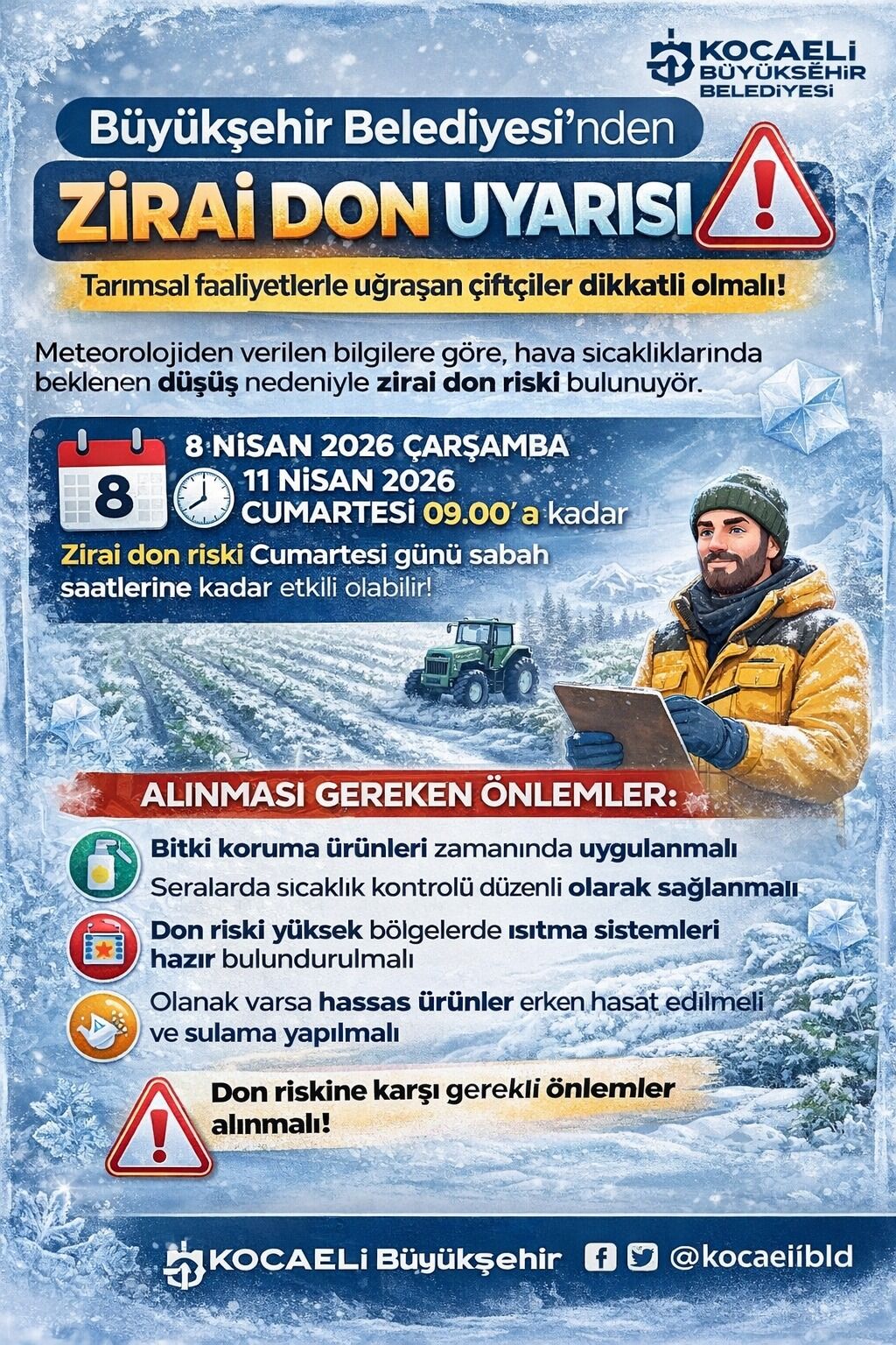 Büyükşehir'den Üreticilere Zirai Don Uyarısı (1)