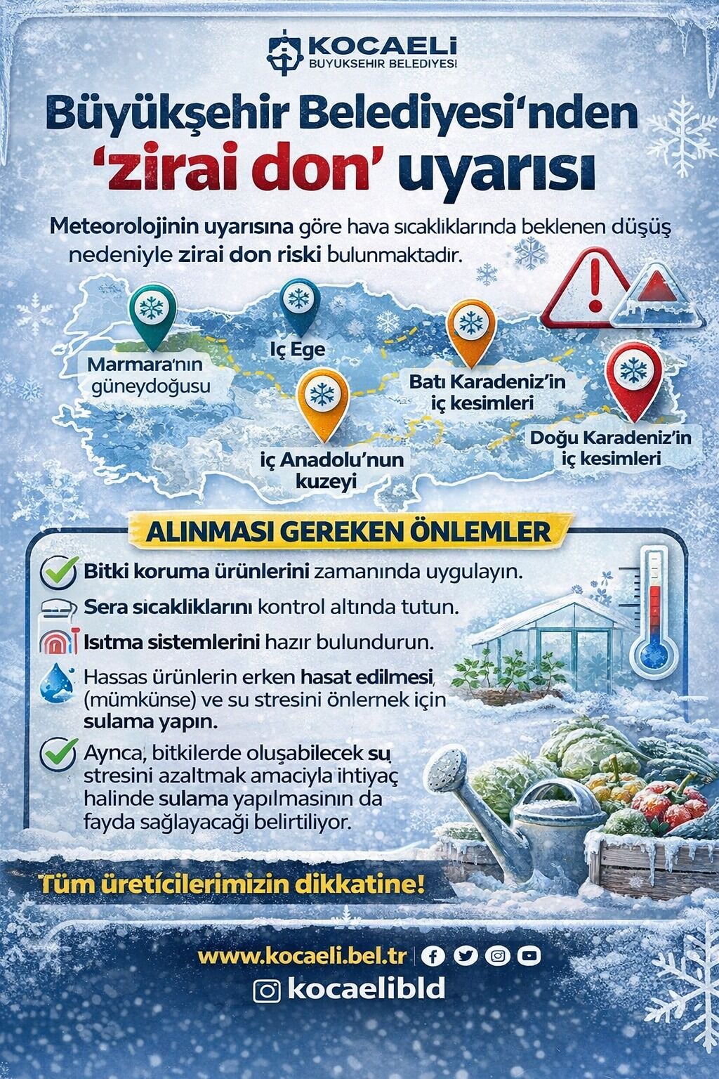 Büyükşehir'den Üreticilere Zirai Don Uyarısı (2)