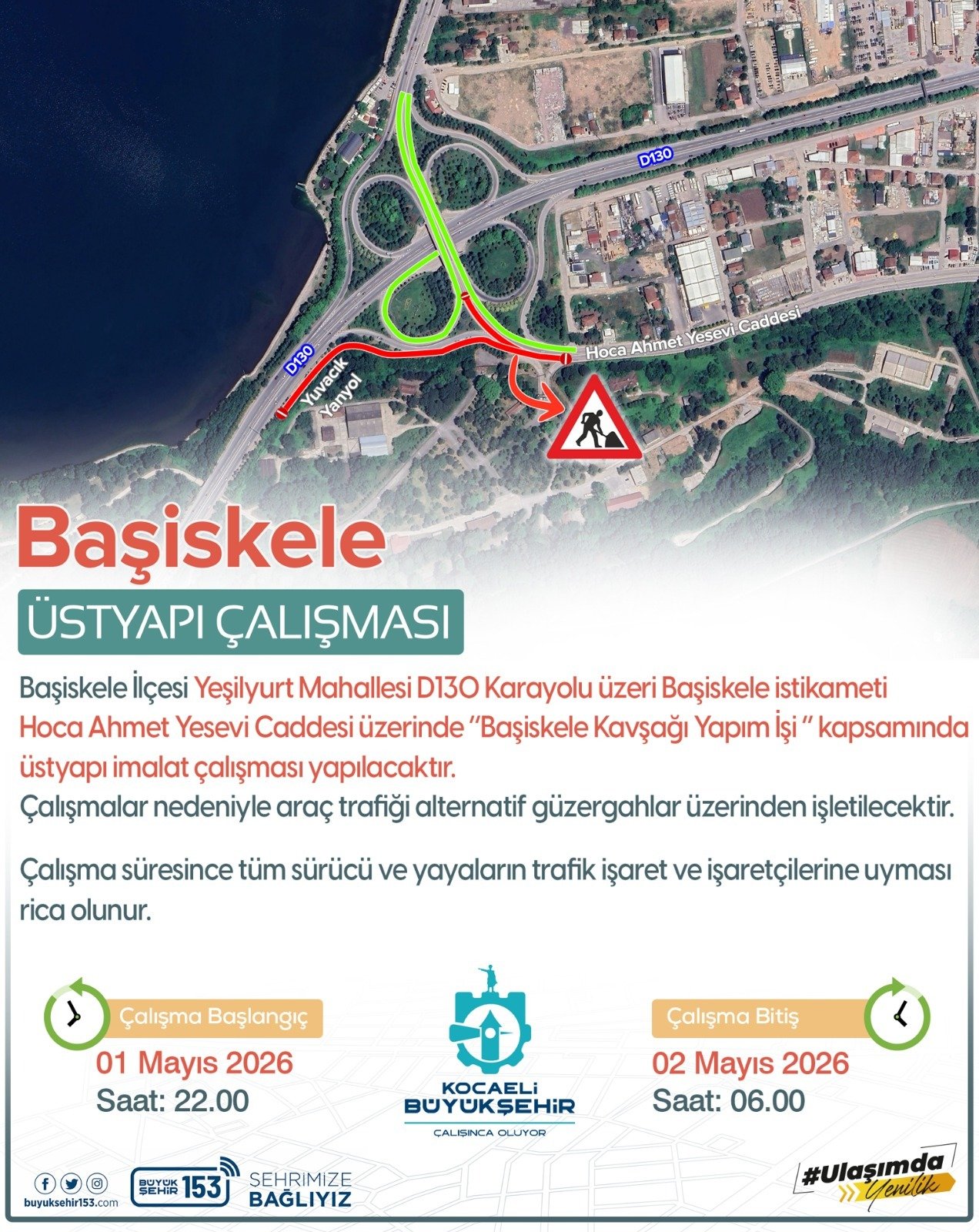 D 130 Geçici Olarak Trafiğe Kapatılacak