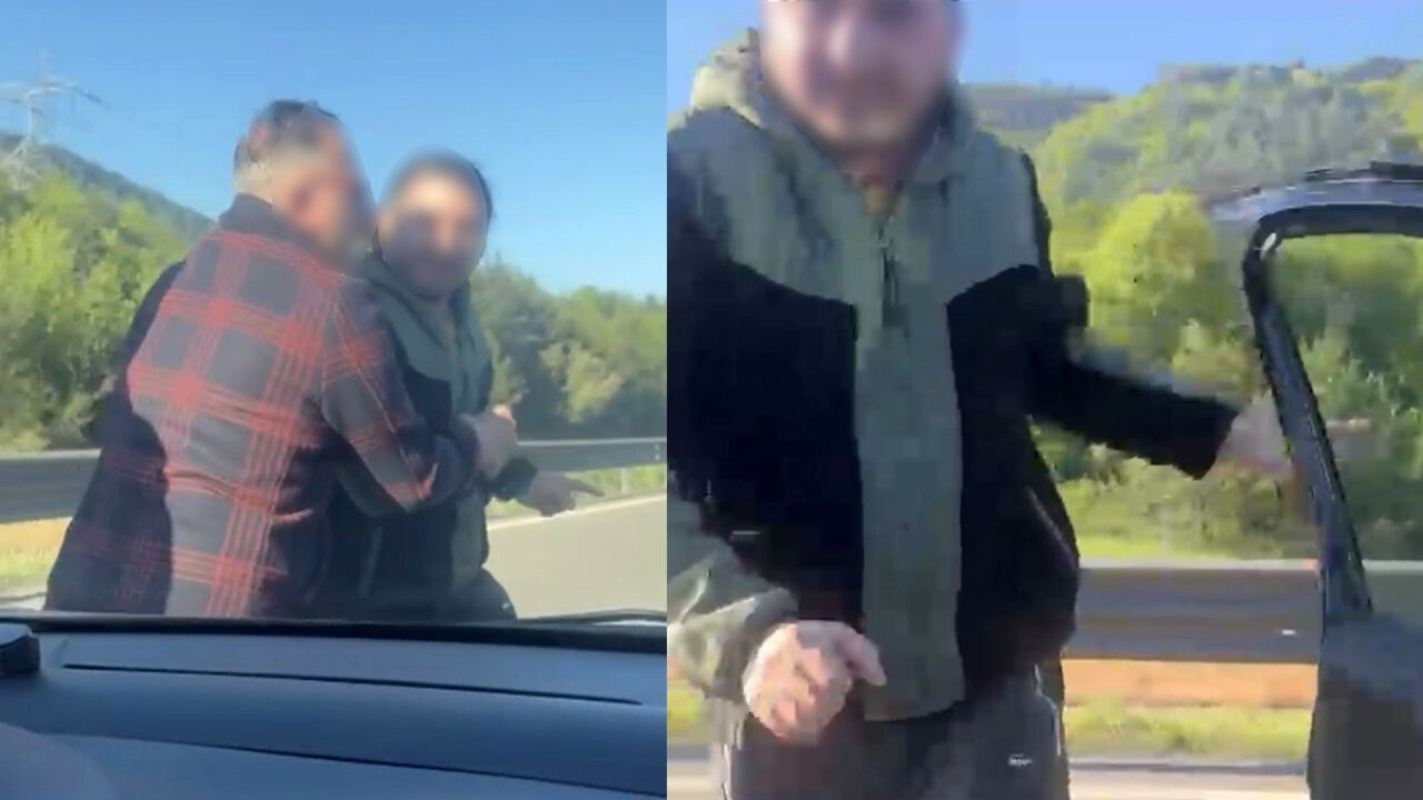 Bayram Tatili Dönüşü Tem Otoyolu Bolu Dağı Tüneli Çıkışında, Kastamonu’dan Kocaeli’ye Dönen Bir Ailenin Yolu Cip Sürücüsü Tarafından Kesildi. Tartışmanın Ardından Otomobil Sürücüsüne Saldıran Şahı