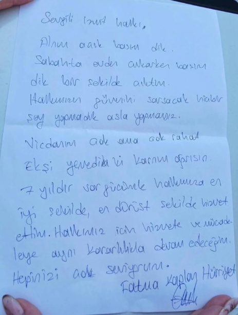 Fatma Kaplan Hürriyet Mektup Izmit
