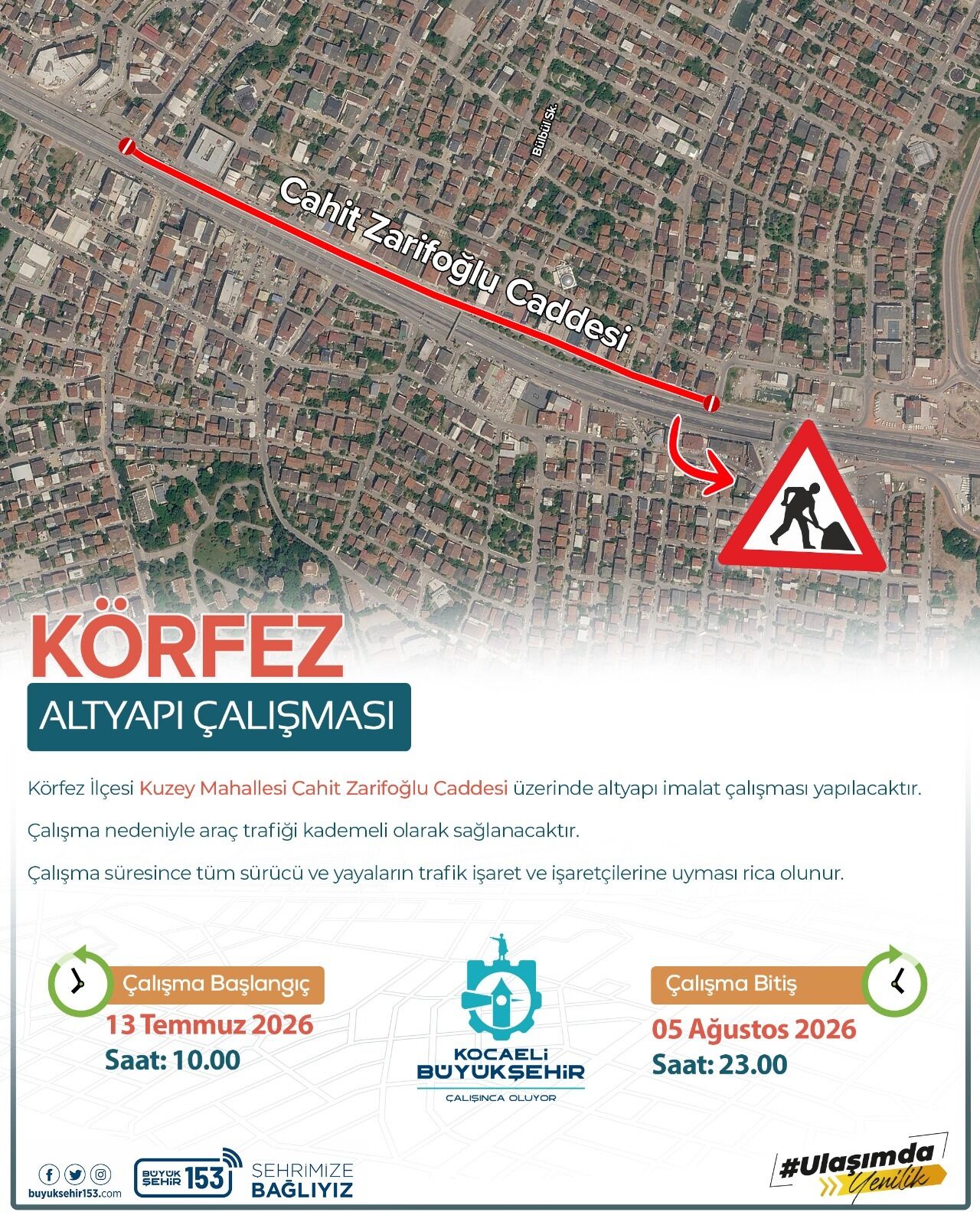 Körfez Cahit Zarifoğlu Caddesi Trafiğe Kapatılacak (1)